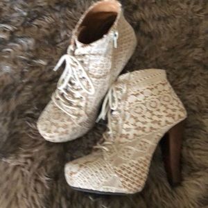 Cupid platform lace booties